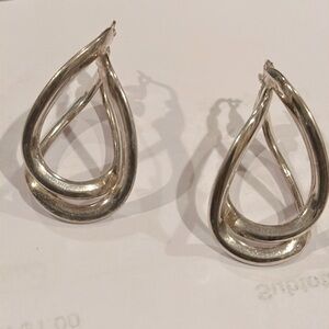 Sterling Silver Heart Shaped Hoop Earring